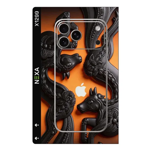 Premium Animals Phones Skin - Wholesale | Nexa Skins — X1299 - Animals (embossed, floral, orange)
