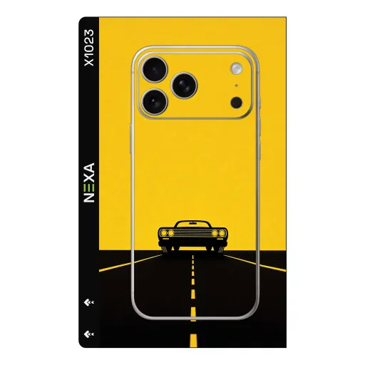 Premium Automotive Phones Skin - Wholesale | Nexa Skins — X1023 - Automotive (yellow, minimalist, road)