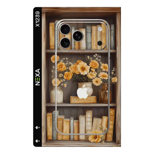 Premium Books Phones Skin - Wholesale | Nexa Skins — X1239 - Books (bookshelf, floral, vintage)