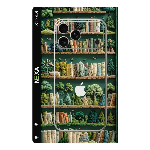 Premium Books Phones Skin - Wholesale | Nexa Skins — X1243 - Books (whimsical, nature, bookshelf)