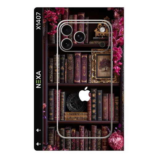 Premium Books Phones Skin - Wholesale | Nexa Skins — X1407 - Books (library, vintage, floral)