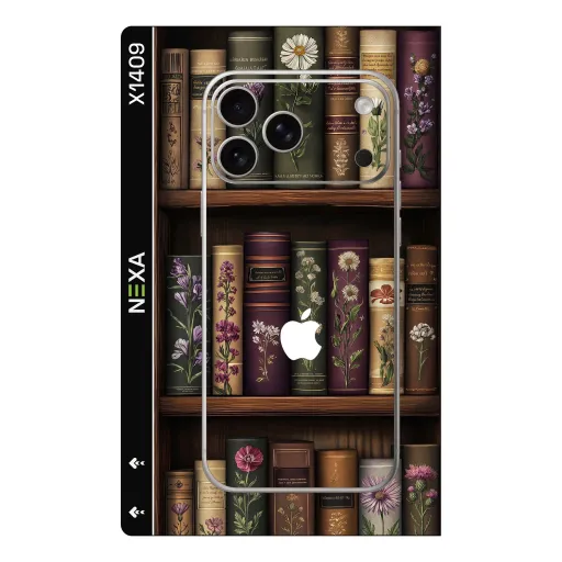 Premium Books Phones Skin - Wholesale | Nexa Skins — X1409 - Books (bookshelf, vintage, botanical)