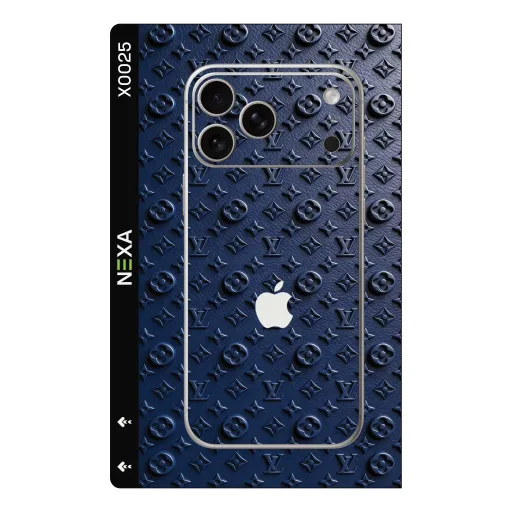 Premium Brands Phones Skin - Wholesale | Nexa Skins — X0025 - Brands (navy blue, leather texture, monogram)
