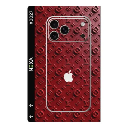 Premium Brands Phones Skin - Wholesale | Nexa Skins — X0027 - Brands (red, monogram, leather texture)