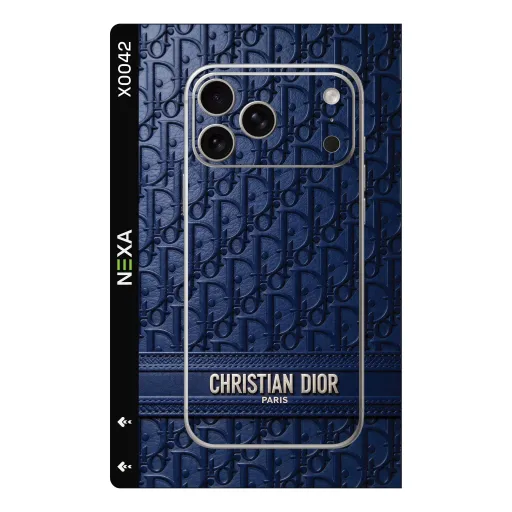 Premium Brands Phones Skin - Wholesale | Nexa Skins — X0042 - Brands (navy blue, leather texture, monogram)