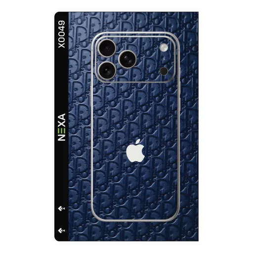 Premium Brands Phones Skin - Wholesale | Nexa Skins — X0049 - Brands (navy blue, leather texture, monogram)