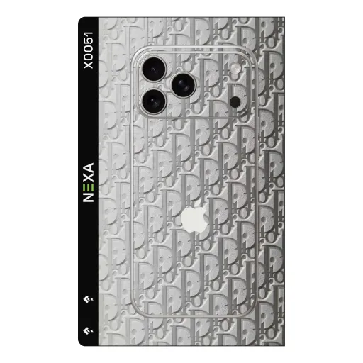 Premium Brands Phones Skin - Wholesale | Nexa Skins — X0051 - Brands (monogram, embossed, silver)