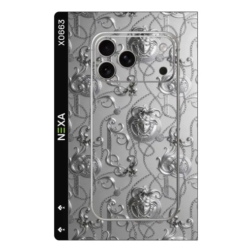 Premium Brands Phones Skin - Wholesale | Nexa Skins — X0663 - Brands (metallic, baroque, silver)