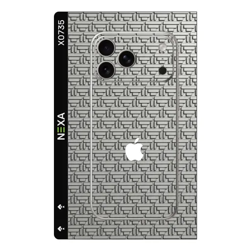 Premium Brands Phones Skin - Wholesale | Nexa Skins — X0735 - Brands (geometric, metallic, silver)