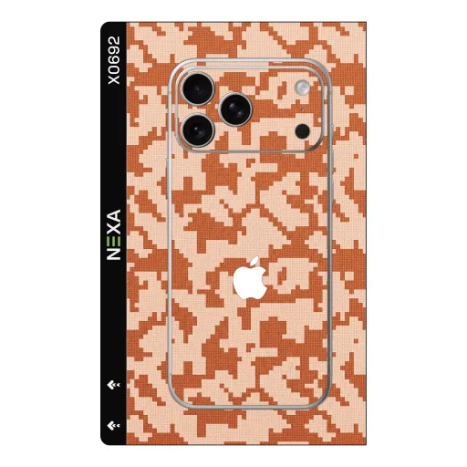 Premium Camouflage Phones Skin - Wholesale | Nexa Skins — X0692 - Camouflage (digital camo, pixelated, orange)