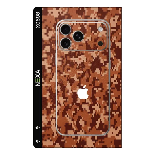 Premium Camouflage Phones Skin - Wholesale | Nexa Skins — X0698 - Camouflage (pixelated, brown, leather)