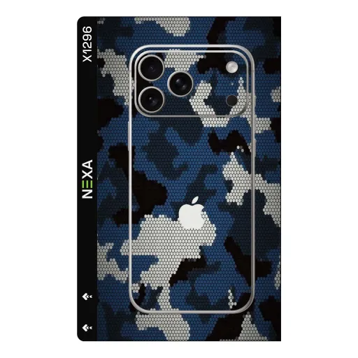 Premium Camouflage Phones Skin - Wholesale | Nexa Skins — X1296 - Camouflage (hexagon pattern, blue, military)