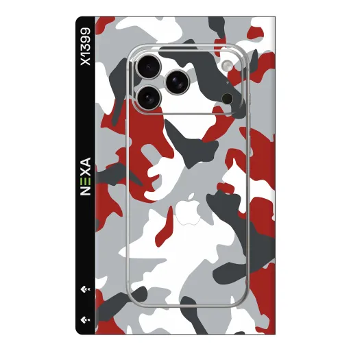 Premium Camouflage Phones Skin - Wholesale | Nexa Skins — X1399 - Camouflage (urban camo, red, grey)