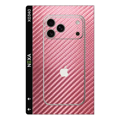Premium Carbon Fiber Phones Skin - Wholesale | Nexa Skins — X0340 - Carbon Fiber (pink, weave texture, tech)