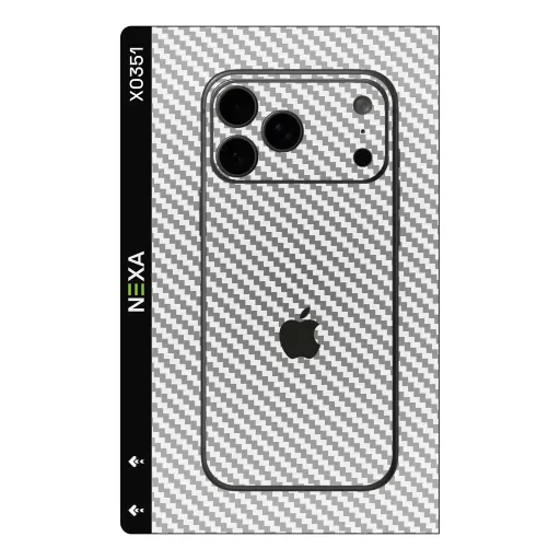 Premium Carbon Fiber Phones Skin - Wholesale | Nexa Skins — X0351 - Carbon Fiber (silver, metallic, textured)