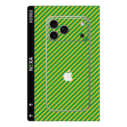 Premium Carbon Fiber Phones Skin - Wholesale | Nexa Skins — X0352 - Carbon Fiber (green, yellow, checkered)
