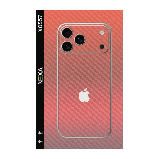 Premium Carbon Fiber Phones Skin - Wholesale | Nexa Skins — X0357 - Carbon Fiber (orange gradient, textured, industrial)