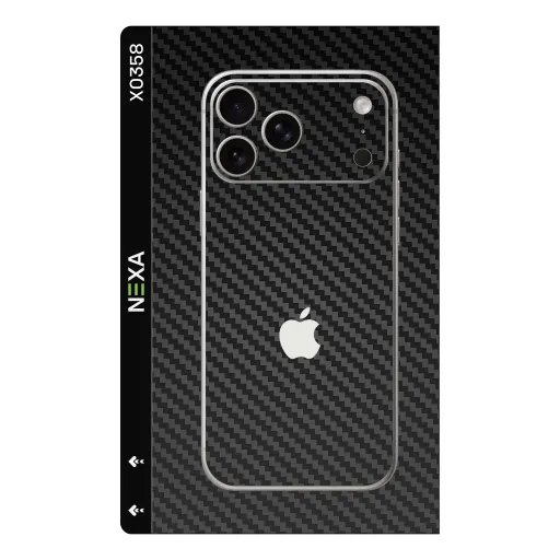 Premium Carbon Fiber Phones Skin - Wholesale | Nexa Skins — X0358 - Carbon Fiber (black, metallic, weave)