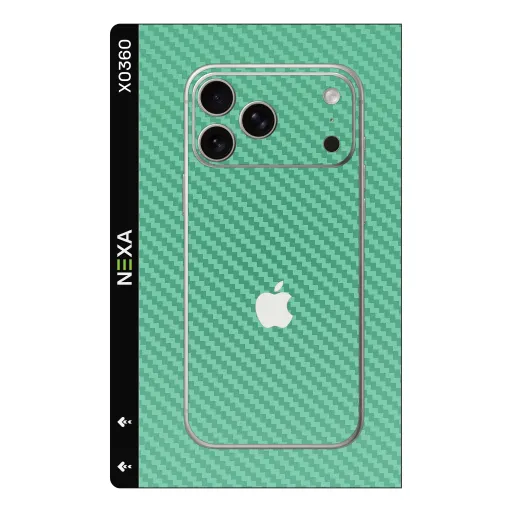 Premium Carbon Fiber Phones Skin - Wholesale | Nexa Skins — X0360 - Carbon Fiber Camera Skin (mint green, textured, minimalist)