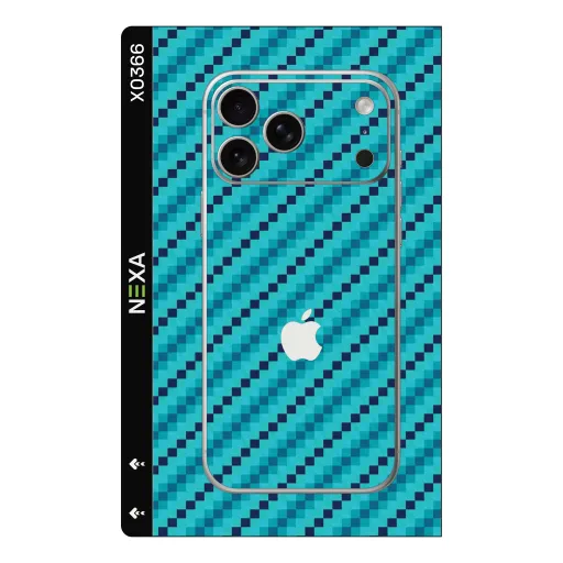 سكن Carbon Fiber بريميوم لأجهزة Phones - بيع بالجملة | Nexa Skins — X0366 - Carbon Fiber (geometric, cyan, blue)
