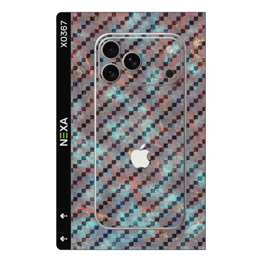 Premium Carbon Fiber Phones Skin - Wholesale | Nexa Skins — X0367 - Carbon Fiber (iridescent, geometric, checkered)