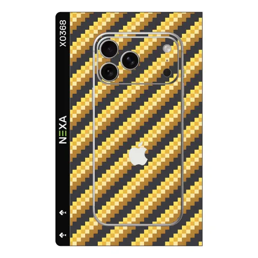 Premium Carbon Fiber Phones Skin - Wholesale | Nexa Skins — X0368 - Carbon Fiber (yellow, geometric, pixel)