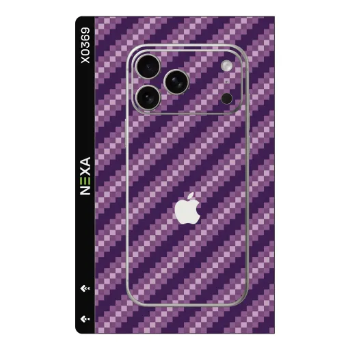 Premium Carbon Fiber Phones Skin - Wholesale | Nexa Skins — X0369 - Carbon Fiber (purple, weave, pixel)