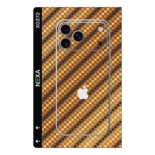 Premium Carbon Fiber Phones Skin - Wholesale | Nexa Skins — X0372 - Carbon Fiber (checkerboard, luxury, gold)