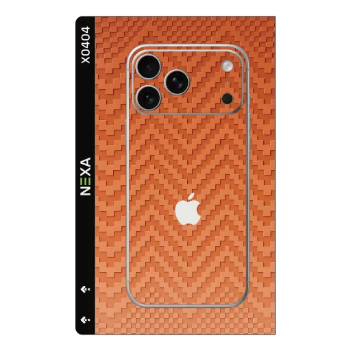 Premium Carbon Fiber Phones Skin - Wholesale | Nexa Skins — X0404 - Carbon Fiber (orange, chevron, geometric)