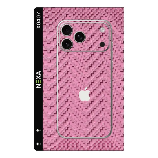 Premium Carbon Fiber Phones Skin - Wholesale | Nexa Skins — X0407 - Carbon Fiber (pink, chevron, geometric)