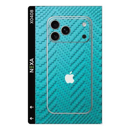 Premium Carbon Fiber Phones Skin - Wholesale | Nexa Skins — X0408 - Carbon Fiber (turquoise, chevron, geometric)