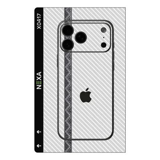 Premium Carbon Fiber Phones Skin - Wholesale | Nexa Skins — X0417 - Carbon Fiber (white carbon, diagonal texture, geometric)