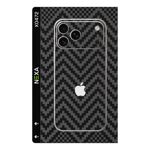 Premium Carbon Fiber Phones Skin - Wholesale | Nexa Skins — X0472 - Carbon Fiber (chevron, geometric, monochrome)