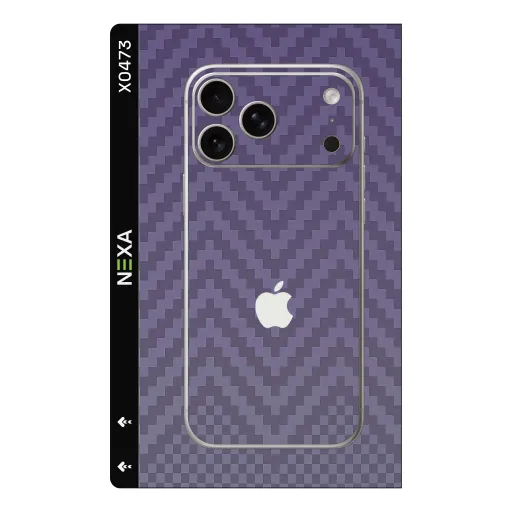 Premium Carbon Fiber Phones Skin - Wholesale | Nexa Skins — X0473 - Carbon Fiber (chevron, purple, geometric)