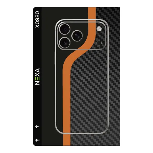 Premium Carbon Fiber Phones Skin - Wholesale | Nexa Skins — X0920 - Carbon Fiber (orange, racing, sporty)