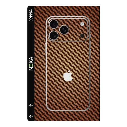 Премиальный скин Carbon Fiber для Phones — оптом | Nexa Skins — X1114 - Carbon Fiber (bronze, textured, metallic)