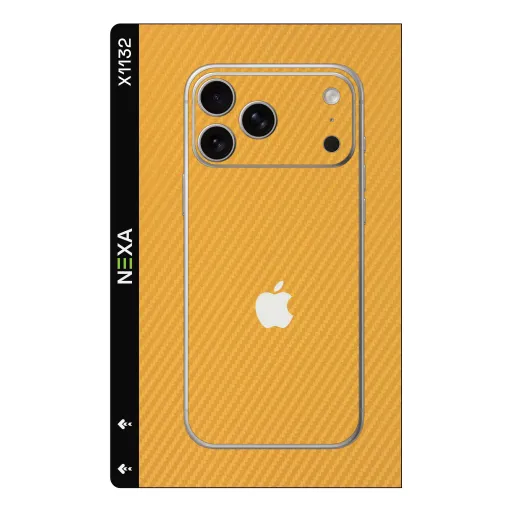 Premium Carbon Fiber Phones Skin - Wholesale | Nexa Skins — X1132 - Carbon Fiber (yellow, texture, minimalist)