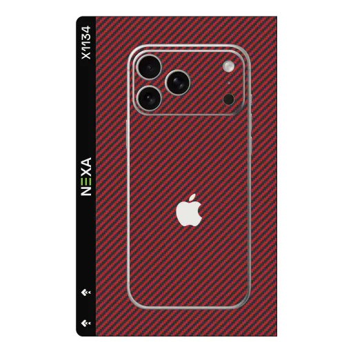 Premium Carbon Fiber Phones Skin - Wholesale | Nexa Skins — X1134 - Carbon Fiber (red, textured, sport)