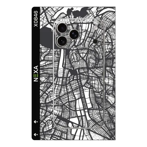 Premium Country & City Phones Skin - Wholesale | Nexa Skins — X0846 - Country & City (monochrome, abstract, street map)