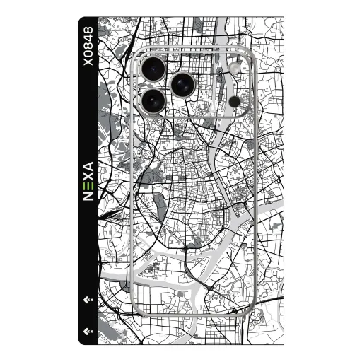 Premium Country & City Phones Skin - Wholesale | Nexa Skins — X0848 - Country & City (map, monochromatic, minimalist)