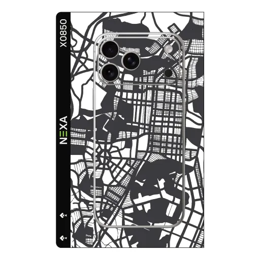 Premium Country & City Phones Skin - Wholesale | Nexa Skins — X0850 - Country & City (map, monochrome, graphic)