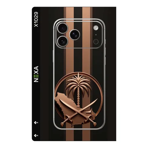 Premium Country & City Phones Skin - Wholesale | Nexa Skins — X1029 - Country & City (bronze, saudi emblem, metallic)