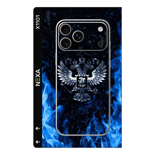 Premium Country & City Phones Skin - Wholesale | Nexa Skins — X1101 - Country & City (blue flame, eagle emblem, imperial)