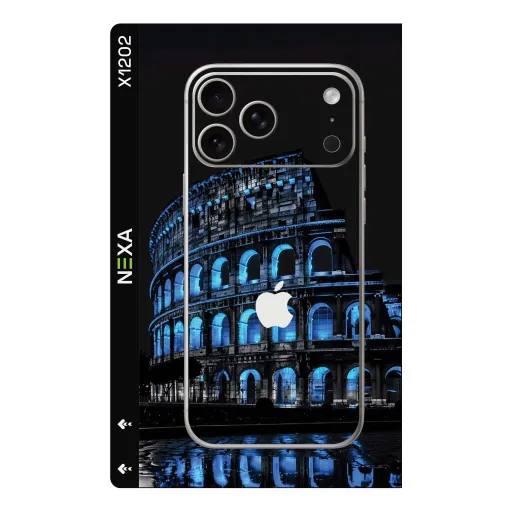 Premium Country & City Phones Skin - Wholesale | Nexa Skins — X1202 - Country & City (colosseum, architecture, neon blue)