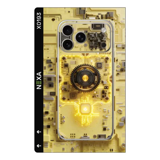 Premium Cypher & Machine Phones Skin - Wholesale | Nexa Skins — X0193 - Cypher & Machine (cyberpunk, circuit board, tech)