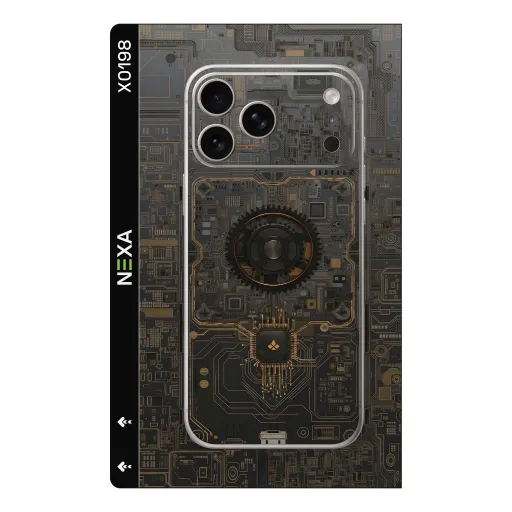 Premium Cypher & Machine Phones Skin - Wholesale | Nexa Skins — X0198 - Cypher & Machine (cyberpunk, tech, circuit)