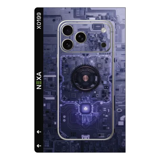Premium Cypher & Machine Phones Skin - Wholesale | Nexa Skins — X0199 - Cypher & Machine (cybernetic, circuit board, futuristic)