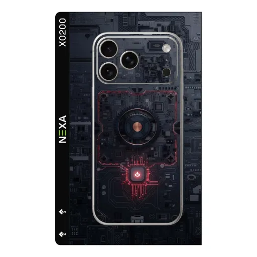 Premium Cypher & Machine Phones Skin - Wholesale | Nexa Skins — X0200 - Cypher & Machine (cyberpunk, tech, circuit)