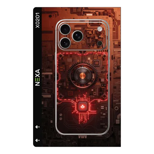 Premium Cypher & Machine Phones Skin - Wholesale | Nexa Skins — X0201 - Cypher & Machine (cyberpunk, motherboard, tech)