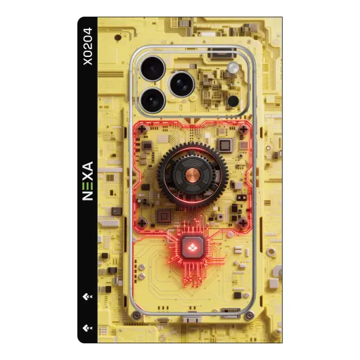 Premium Cypher & Machine Phones Skin - Wholesale | Nexa Skins — X0204 - Cypher & Machine (cyberpunk, motherboard, circuit board)